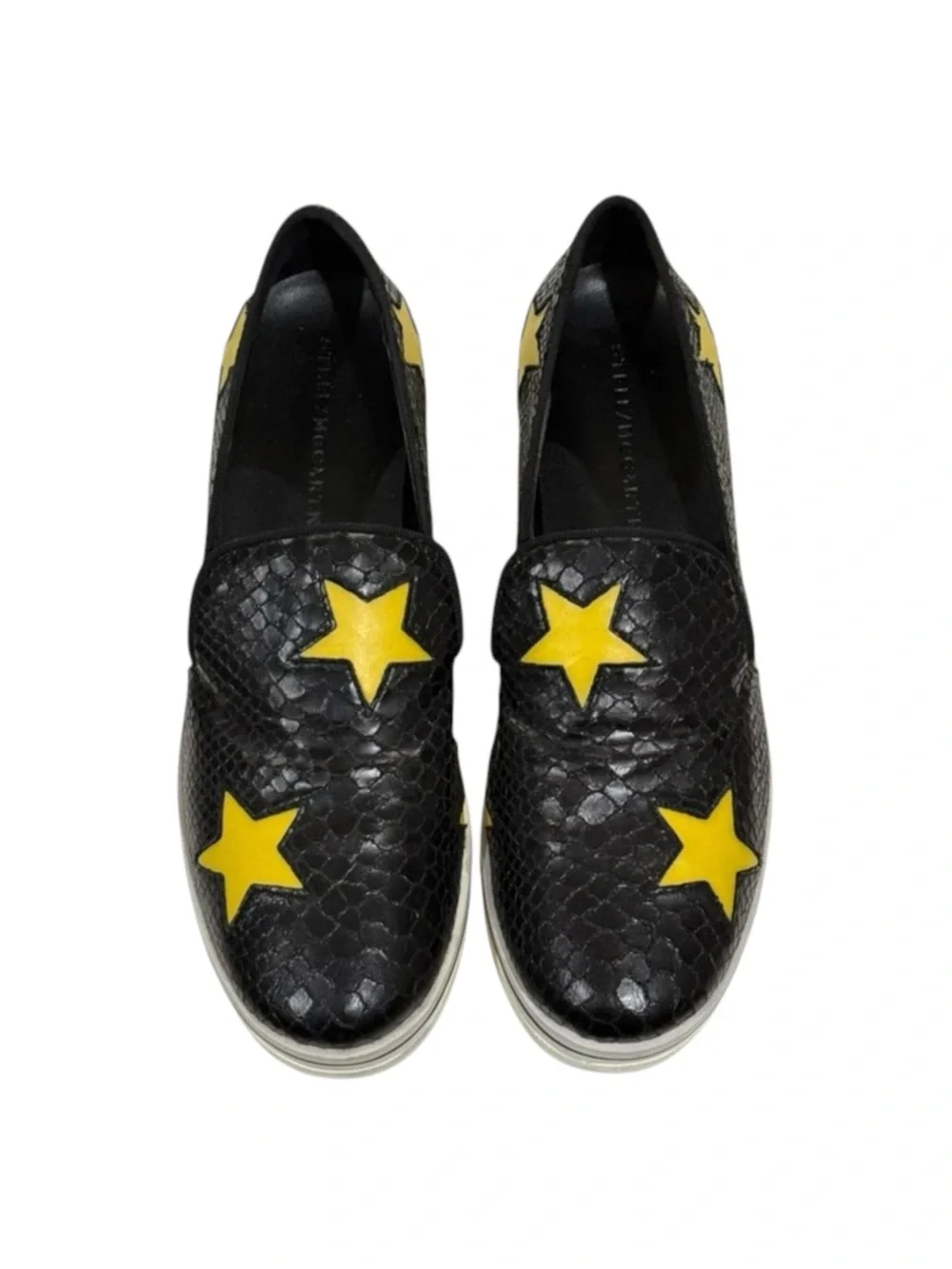 Stella McCartney ★ Binx Platform Loafers ★ Black ★ Yellow Stars ★ 40 9M 9.5M